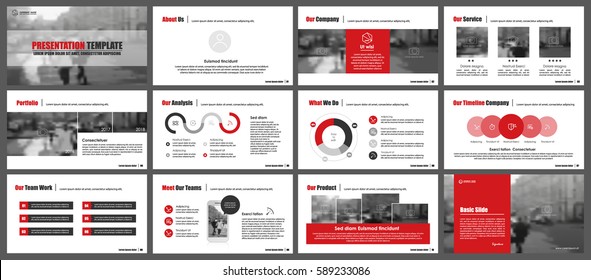 Red elements of infographics for minimalist design style on a white background. Use in presentation templates, flyer and leaflet, corporate report, marketing, advertising, annual report and banner.