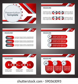 Red elements for infographics on a white background. Presentation templates