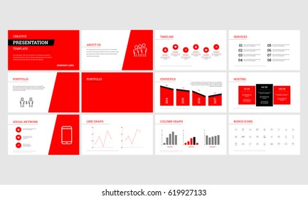 Red elements for infographics on a white background. Presentation templates. Use in presentation, flyer, corporate report, marketing, advertising, annual report