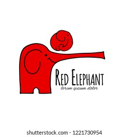 Red elephant design