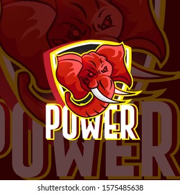 red elephant head vector mascot logo design vector with modern illustration concept style for emblem and tshirt printing. elephant illustration for sport and team.