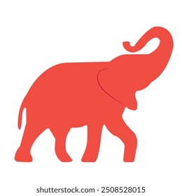 Red elephant representing one of Party of USA. Democracy vote concept. Element for print, banner, card, brochure or logo