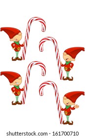 Red Elf - Holding Candy Cane
