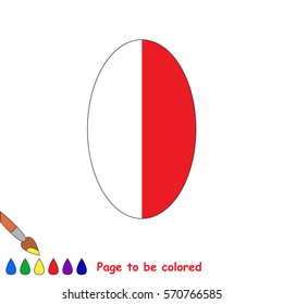 The Red Ellipse, the coloring book to educate preschool kids with easy gaming level, the kid educational game to color the colorless half by sample.