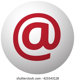 Red E-Mail icon on white ball