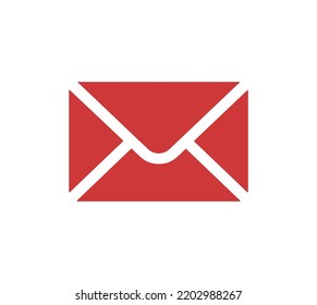 Red email vector icon symbol