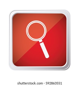 red emblem agnifying glass icon, vector illustraction design