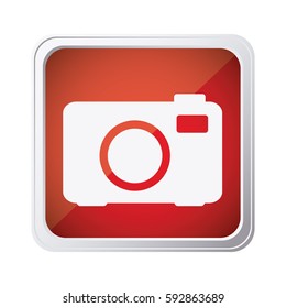 red emblem camera icon, vector illustraction design image
