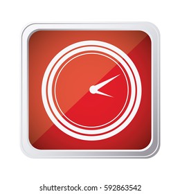 red emblem clock icon, vector illustraction design image