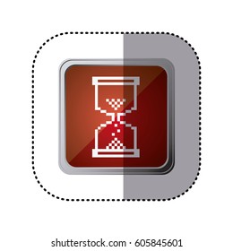 red emblem hourglass cursor, vector illustration design