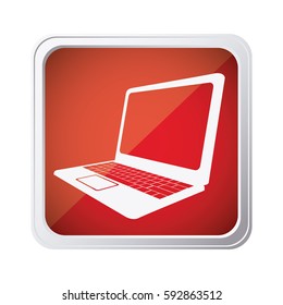 red emblem laptop icon, vector illustraction design image