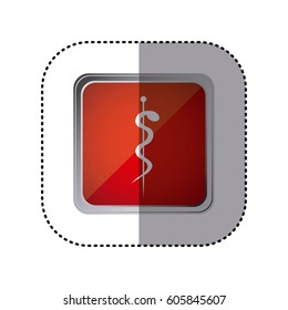 red emblem medicine sign, vector illustration design