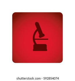 red emblem microscope icon, vector illustraction design image