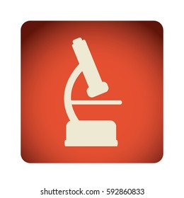 red emblem microscope icon, vector illustraction design image