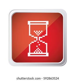 red emblem mouse hourglass cursor icon, vector illustraction design