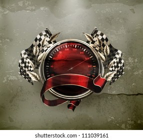 rote Embleme, alte Vektorgrafik