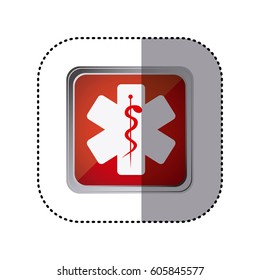 red emblem star medicine sign, vector illustration design