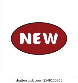 Red emblem with text all new.  Typography vector illustration design. Eps 10.