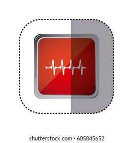 red emblem vital sign, vector illustration design
