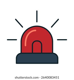 A red emergency alert light is lit, signaling a warning or urgent situation. The background is minimalistic, highlighting the alert's importance.