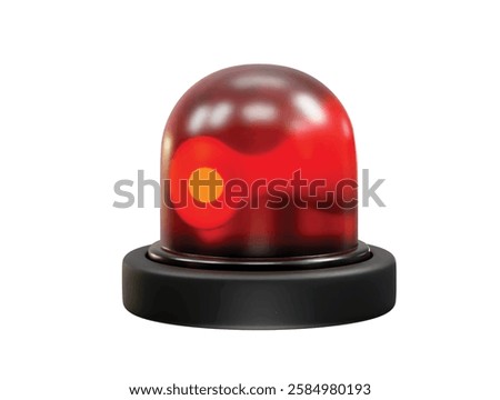Red Emergency Beacon Light icon 3d. Warning light icon 3d rendering illustration