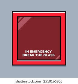 A red emergency box with nothing inside. Isolated Vector Illustration