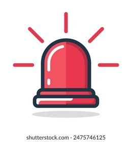 Red emergency flashers siren icon. Siren icon in flat style. Emergency siren. Vector illustration.