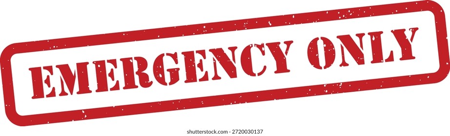 Sello rojo de la emergencia solamente aislado en el fondo blanco