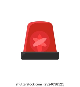 Red emergency siren. Ambulance and police flasher glowing light bulb with urgency signal and caution vector warning svg