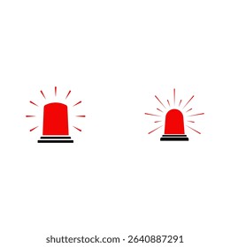 Red Emergency siren icon set with exclamation point symbol in flat style.Business concept for web,marketing,banner,mobile app and graphic design elements.Police alarm,Medical alert vector illustration