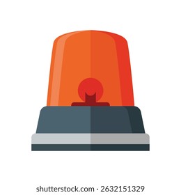 Ícone vermelho da luz da sirene de emergência - Ilustração plana do vetor de aviso de alerta	