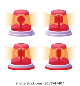 Red Emergency Siren Vector Illustration