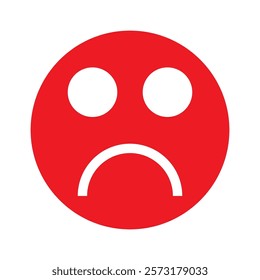 Red emojis sad symbol flat icon