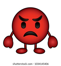 red emoticon cartoon face angry character