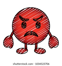 red emoticon cartoon face angry character