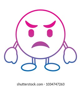 red emoticon cartoon face angry character