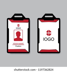 Red Employee ID Card Design Template modern