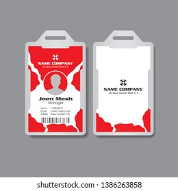 Red Employee ID Card Design Template modern