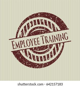 Red Employee Training distressed rubber seal with grunge texture