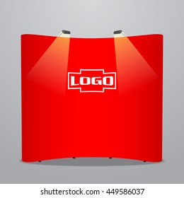 Red Empty Backdrop Pull Frame for Design. Vector Illustration