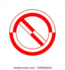 Red Empty Ban Sign, Red Blank Forbidden Sign, No Sign, Not Allowed Blank Sign Vector Art Illustration