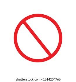 Red Empty Ban Sign, Red Blank Forbidden Sign, No Sign, Not Allowed Blank Sign Vector Art Illustration