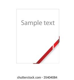 Red empty corner ribbon, ready for your text(sale,new, mail , document, free, etc)