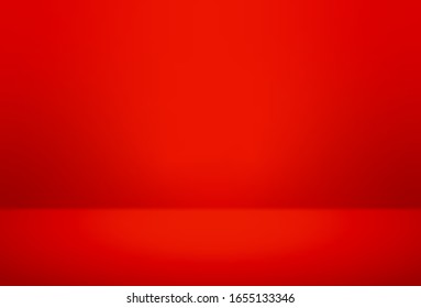 Red empty room studio gradient used for background and display your products - Vector