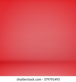 Red Empty Scene. Studio Room Background. Vector.