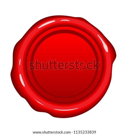 red empty seal, isolated on white background   