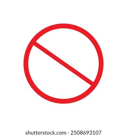 Ícone de Proibição de Sinal Vermelho Vazio ou proibido