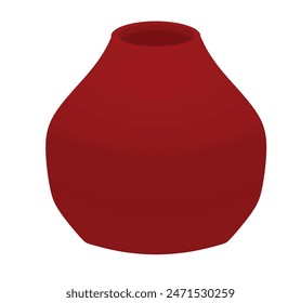 Red  empty vase. vector illustration