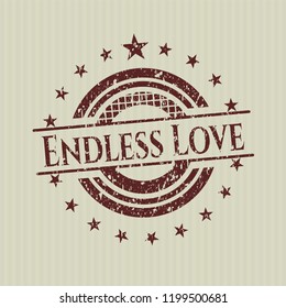 Red Endless Love grunge stamp