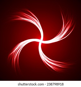 red energy beam abstract. (central source. long,simple lines version.)